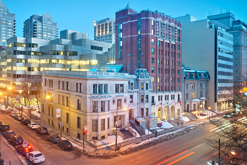 Maison Alcan au centre-ville de Montréal, ensemble immobilier patrimonial regroupant sept édifices historiques rénovés offrant des espaces de bureaux distinctifs