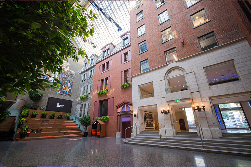 Maison Alcan au centre-ville de Montréal, ensemble immobilier patrimonial regroupant sept édifices historiques rénovés offrant des espaces de bureaux distinctifs