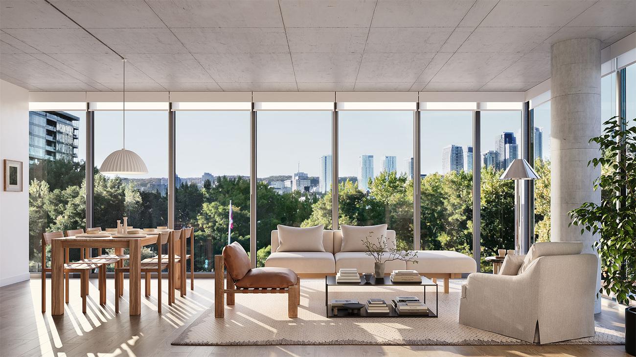 LÍN, projet résidentiel locatif situé au bord du canal de Lachine à Montréal, offrant 186 appartements modernes avec terrasse panoramique, espaces communs et vues sur l’eau.